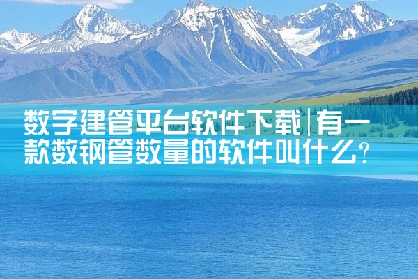 数字建管平台软件下载
