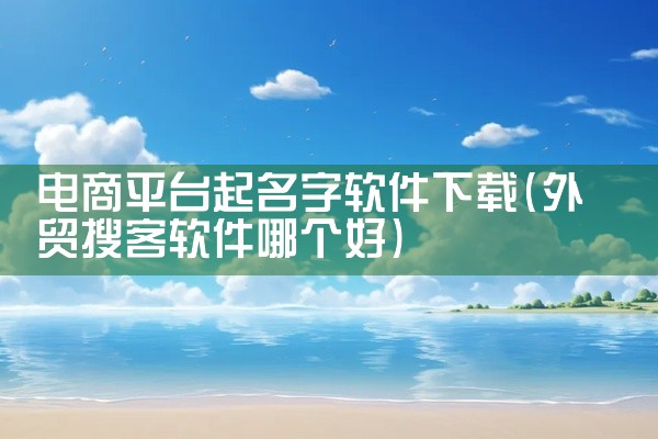 电商平台起名字软件下载